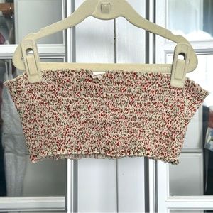 brandy melville floral bandeau bralette, bra top, tube top, strapless one size